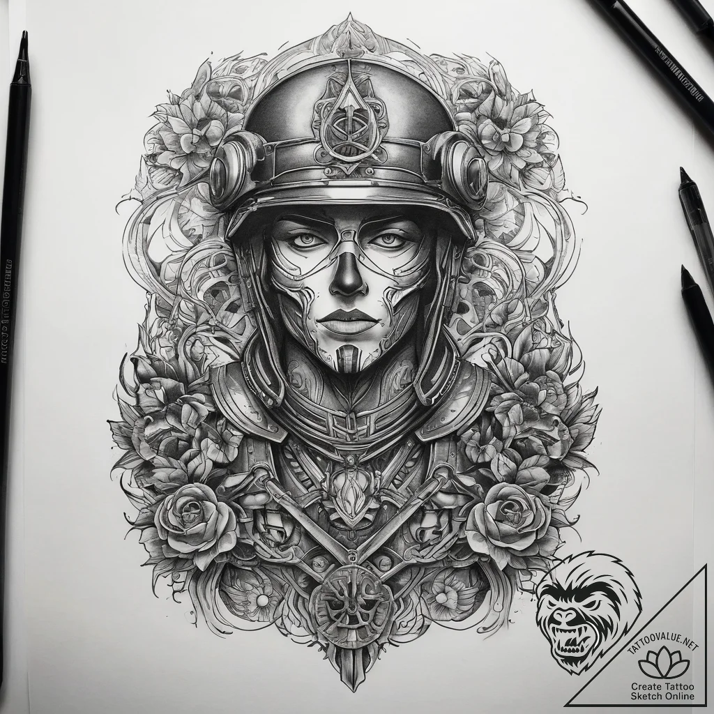 Tattoo sketch watercolor military, concept ar... - tattoo sketch (№1758090633_0, 17.09.2025 06:30) — tattoovalue.net