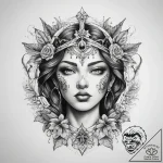Tattoo sketch blessed self – tattoo sketch (№1758090833_0, 17.09.2025 06:33) — tattoovalue.net