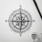 Tattoo sketch compass – tattoo sketch (№1758091029_0, 17.09.2025 06:37) — tattoovalue.net