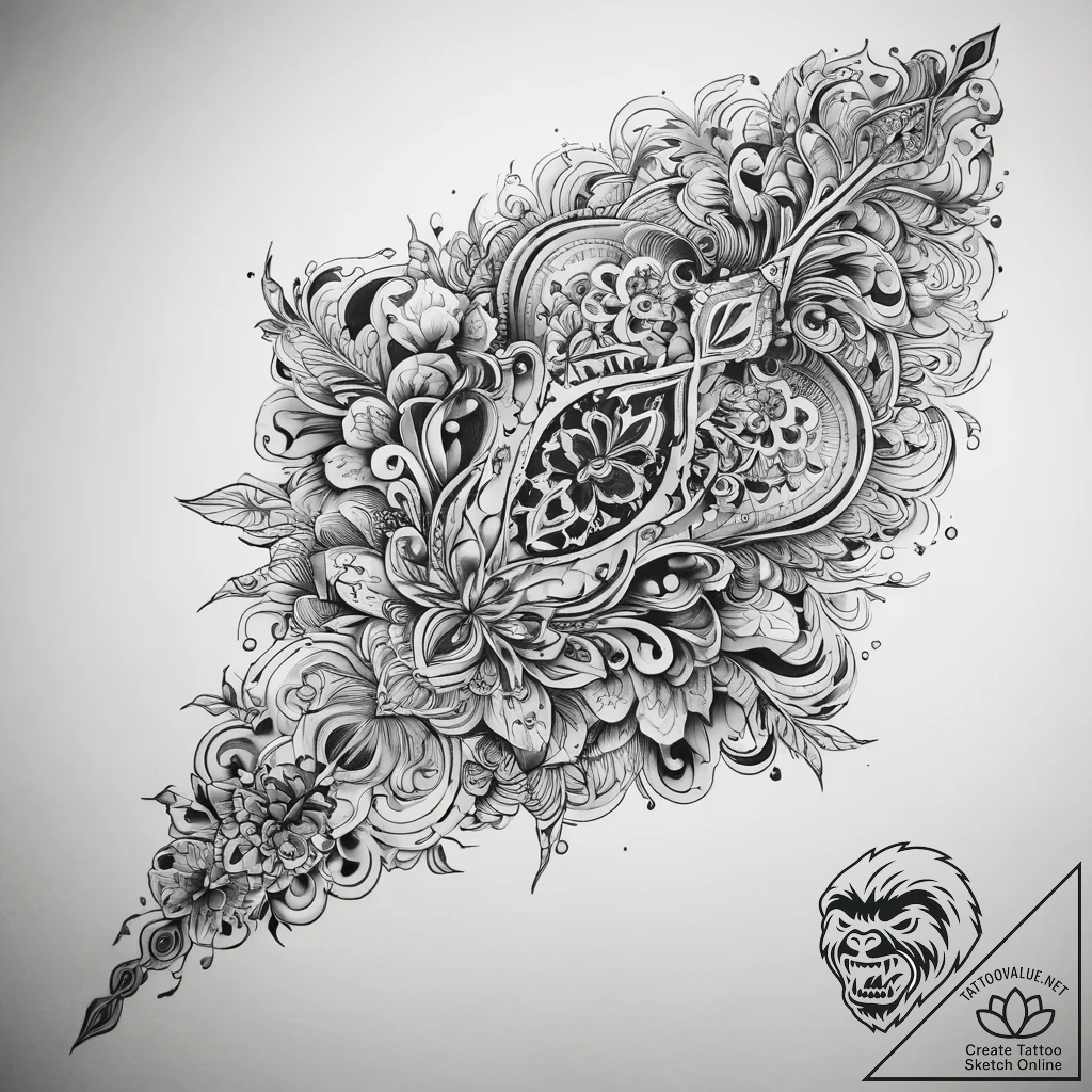 Tattoo sketch elegant comb tattoo, ink illust... - tattoo sketch (№1758091623_0, 17.09.2025 06:47) — tattoovalue.net