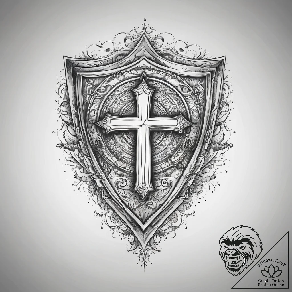 Tattoo sketch shield, tattoo flash sheet desi... - tattoo sketch (№1758093406_0, 17.09.2025 07:16) — tattoovalue.net