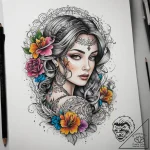 Tattoo sketch librarian books on a shelf, tat… – tattoo sketch (№1758094380_0, 17.09.2025 07:33) — tattoovalue.net