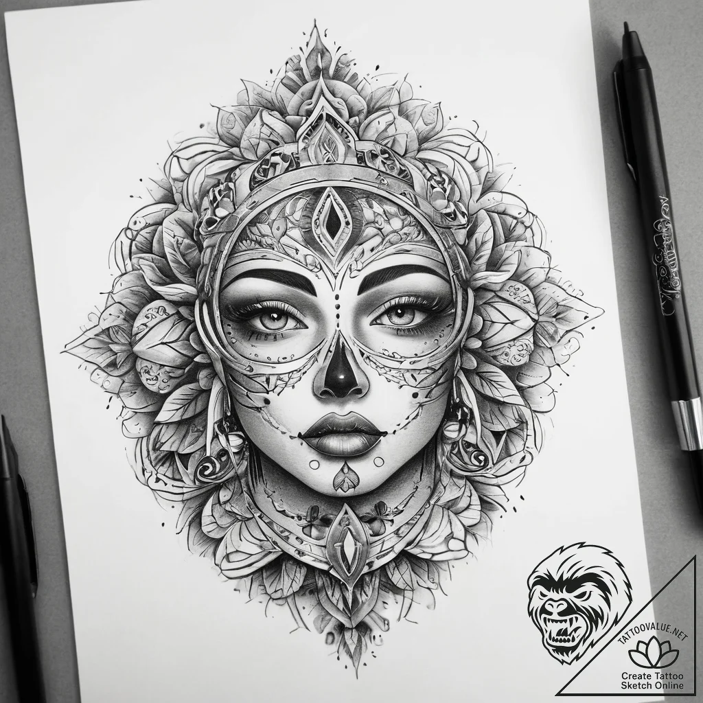 Tattoo sketch reflection, ink illustration fo... - tattoo sketch (№1758094573_0, 17.09.2025 07:36) — tattoovalue.net