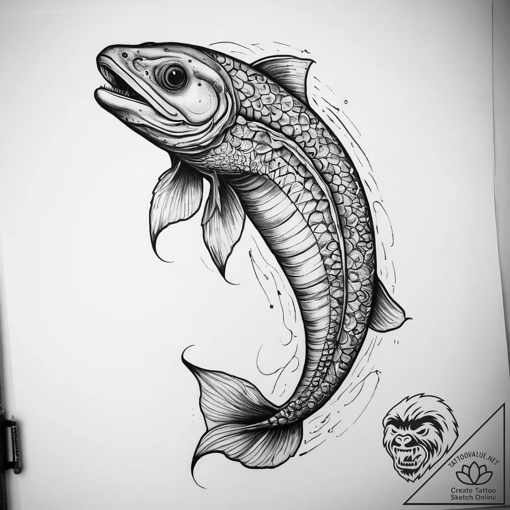 Tattoo sketch lamprey, artistic tattoo sketch... - tattoo sketch (№1758096157_0, 17.09.2025 08:02) — tattoovalue.net