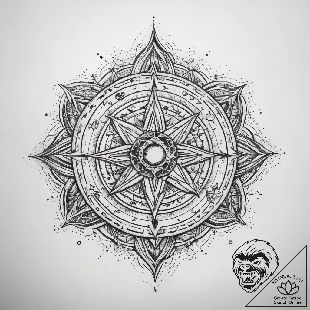 Tattoo sketch cosmic essence - tattoo sketch (№1758098135_0, 17.09.2025 08:35) — tattoovalue.net