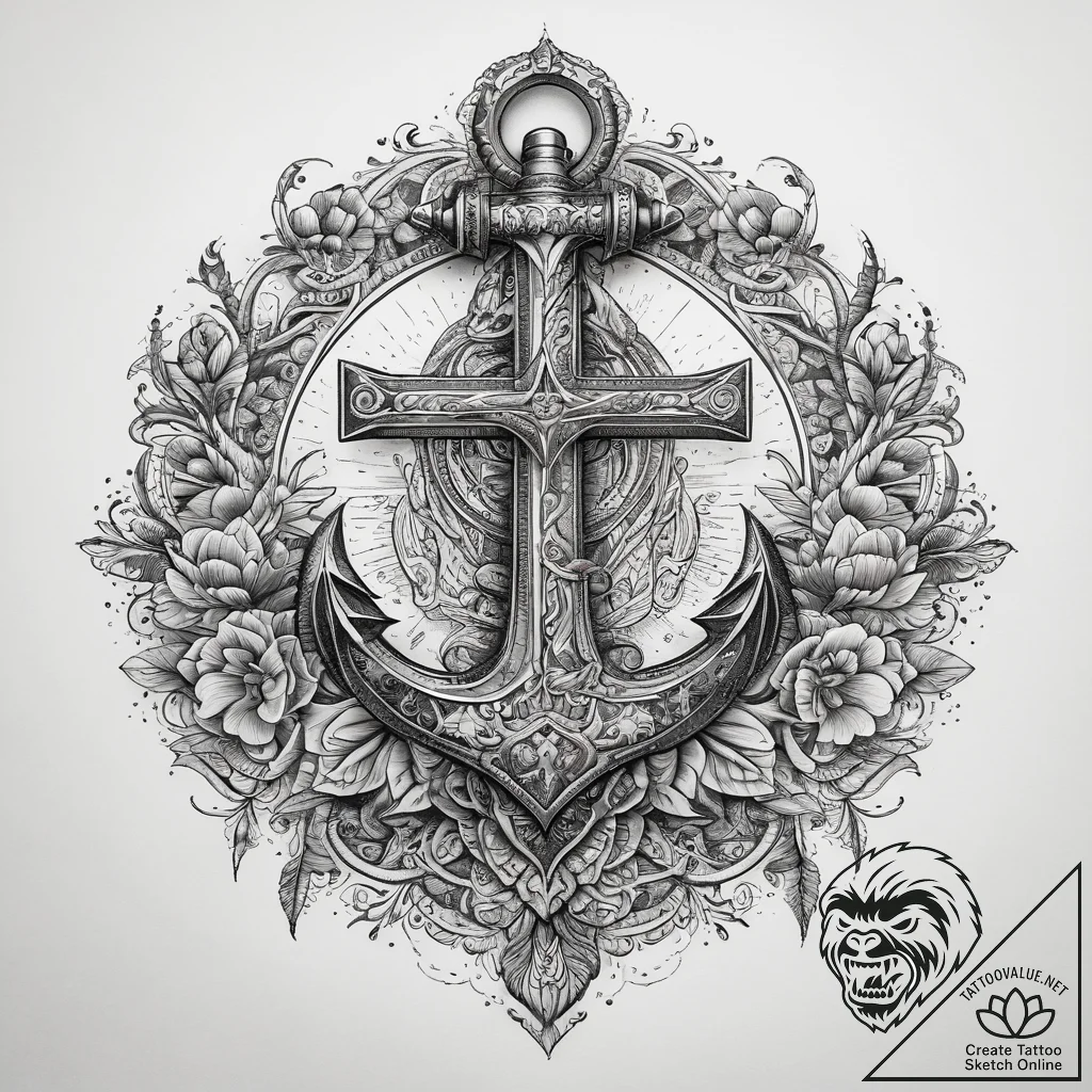 Tattoo sketch anchor, tattoo drawing outline,... - tattoo sketch (№1758098747_0, 17.09.2025 08:45) — tattoovalue.net