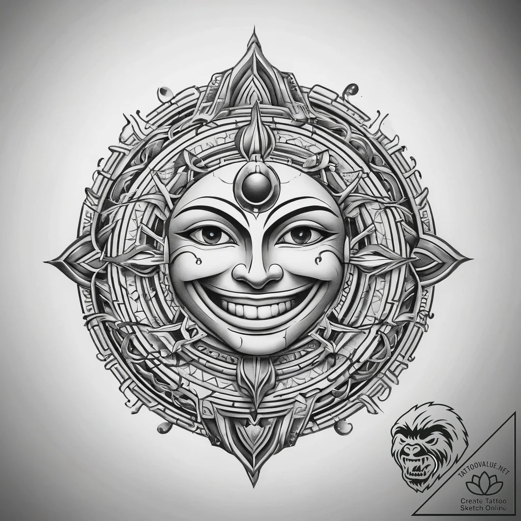 Tattoo sketch hieroglyphic symbol for "joy" w... - tattoo sketch (№1758099142_0, 17.09.2025 08:52) — tattoovalue.net