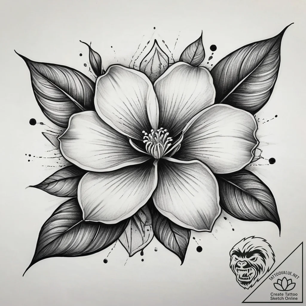Tattoo sketch quince flower, concept art for... - tattoo sketch (№1758100320_0, 17.09.2025 09:12) — tattoovalue.net