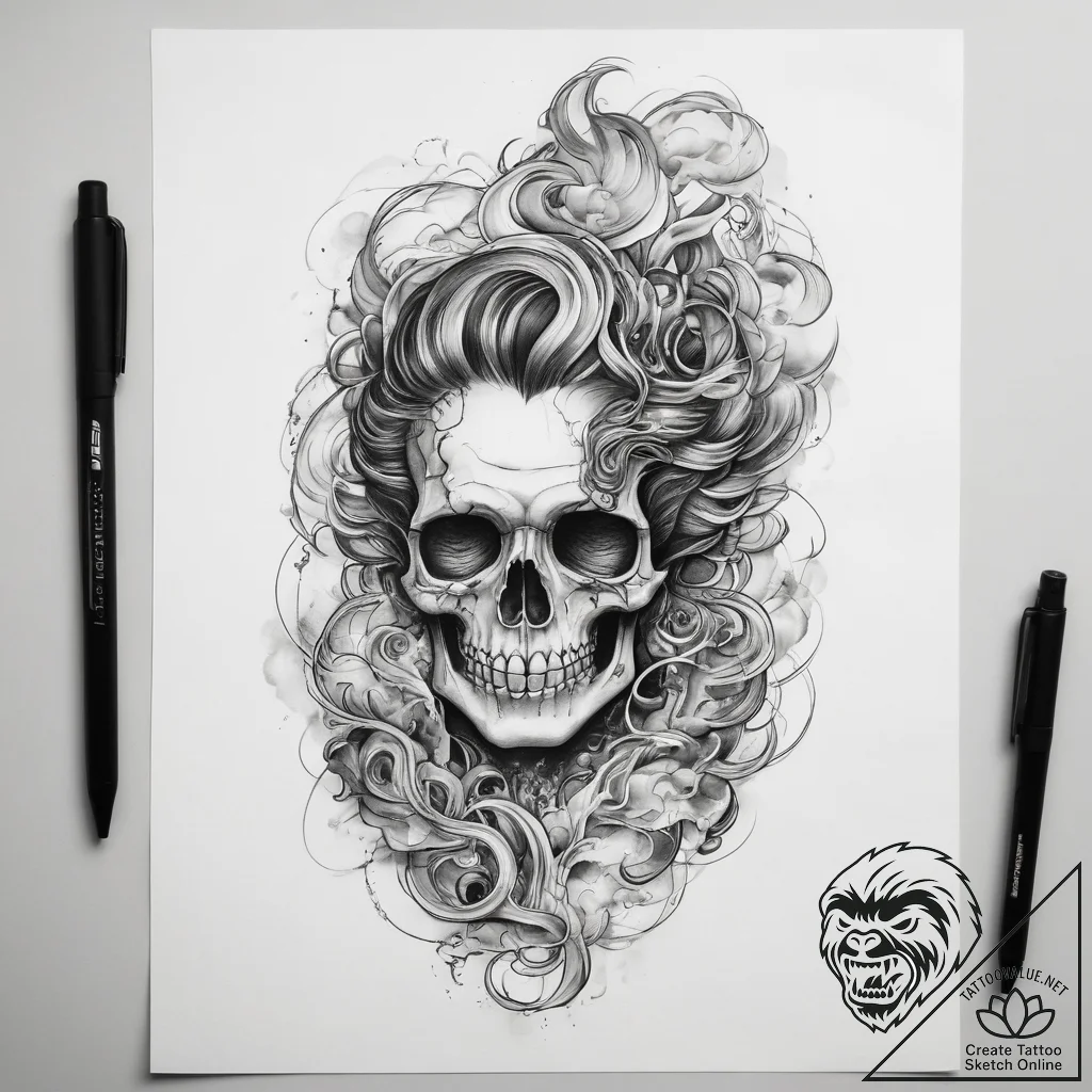 Tattoo sketch smoke - tattoo sketch (№1758101331_0, 17.09.2025 09:28) — tattoovalue.net