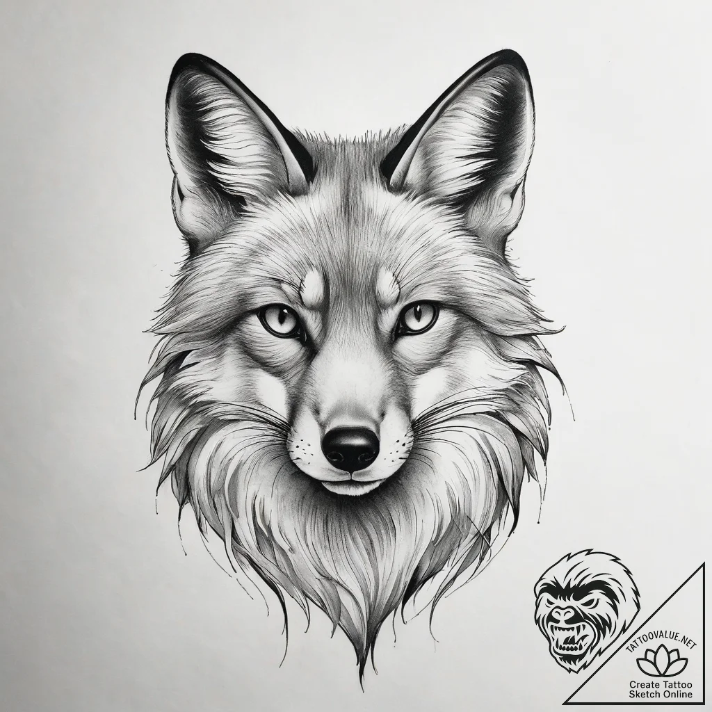 Tattoo sketch fox tattoo - tattoo sketch (№1758101928_0, 17.09.2025 09:38) — tattoovalue.net