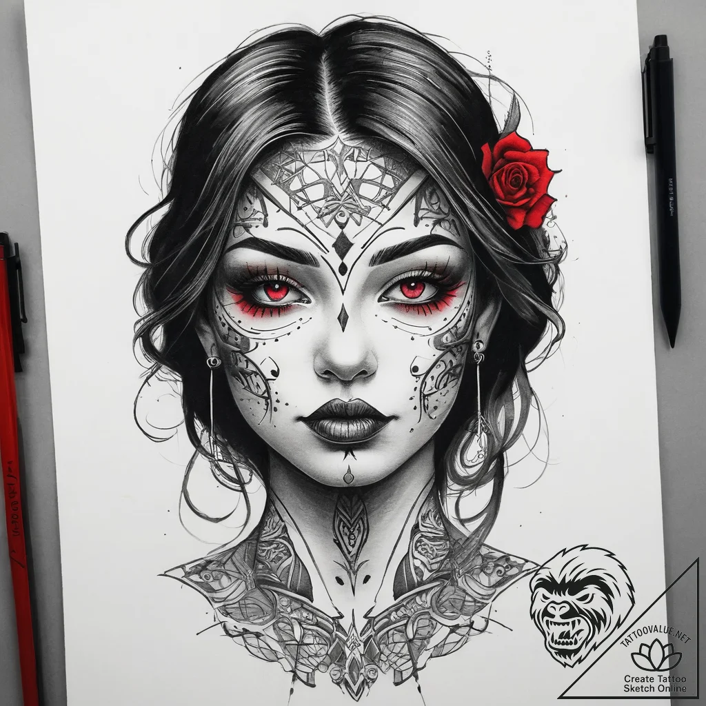 Tattoo sketch face, tattoo sketch design, on... - tattoo sketch (№1758102529_0, 17.09.2025 09:48) — tattoovalue.net