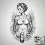 Tattoo sketch bartender flaming drink, tattoo… – tattoo sketch (№1758102723_0, 17.09.2025 09:52) — tattoovalue.net