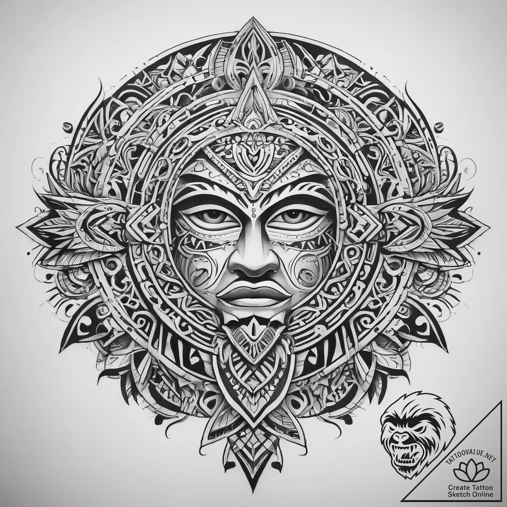 Tattoo sketch polynesian tribal pattern - tattoo sketch (№1758102917_0, 17.09.2025 09:55) — tattoovalue.net