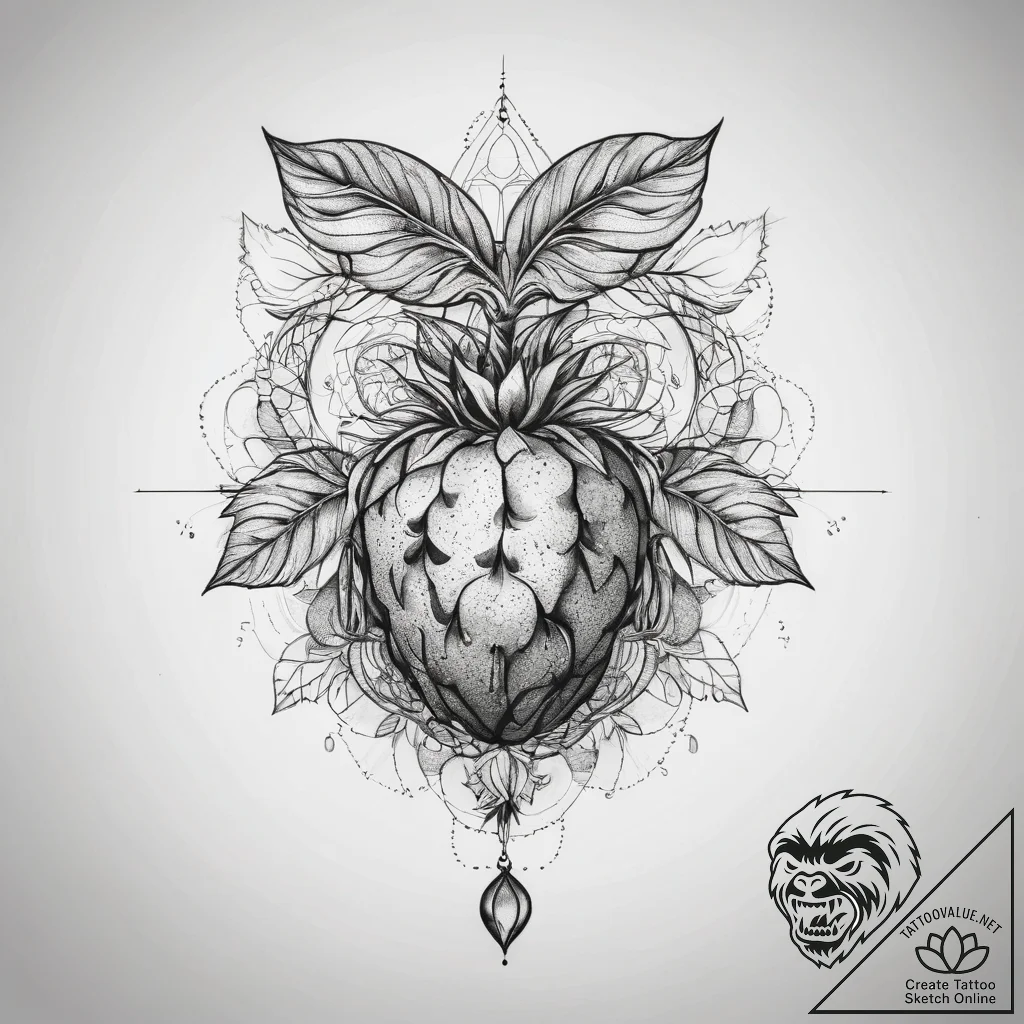 Tattoo sketch spiritual fruit - tattoo sketch (№1758103314_0, 17.09.2025 10:01) — tattoovalue.net
