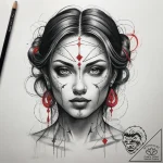 Tattoo sketch divine character, ink illustrat… – tattoo sketch (№1758104105_0, 17.09.2025 10:15) — tattoovalue.net