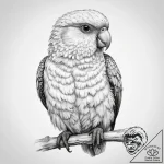 Tattoo sketch kakapo – tattoo sketch (№1758104302_0, 17.09.2025 10:18) — tattoovalue.net