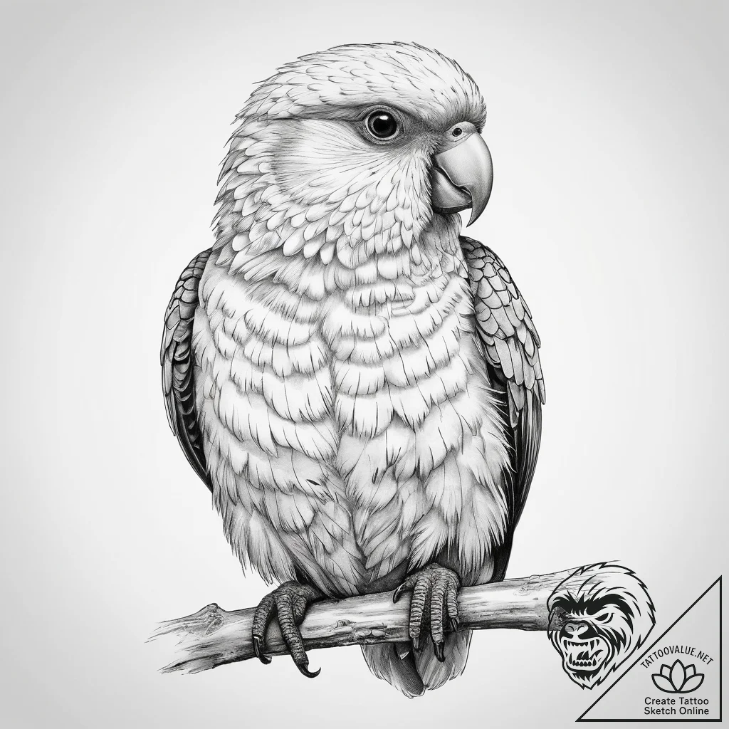 Tattoo sketch kakapo - tattoo sketch (№1758104302_0, 17.09.2025 10:18) — tattoovalue.net