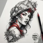 Tattoo sketch rock climbing a rock face, conc… – tattoo sketch (№1758104504_0, 17.09.2025 10:21) — tattoovalue.net