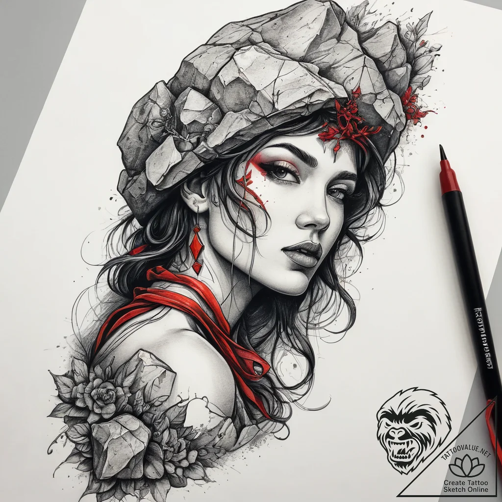 Tattoo sketch rock climbing a rock face, conc... - tattoo sketch (№1758104504_0, 17.09.2025 10:21) — tattoovalue.net