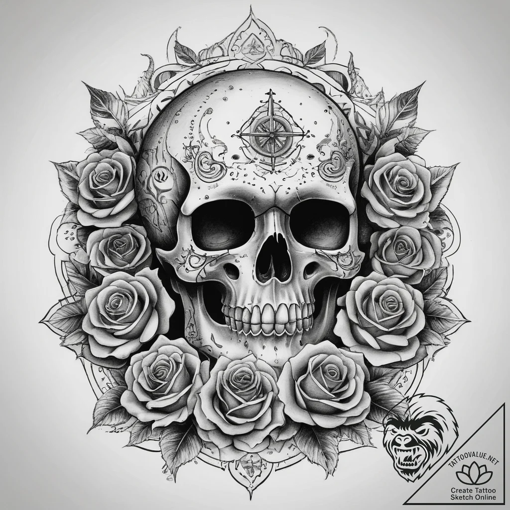 Tattoo sketch galaxy in a head, concept art f... - tattoo sketch (№1758105485_0, 17.09.2025 10:38) — tattoovalue.net