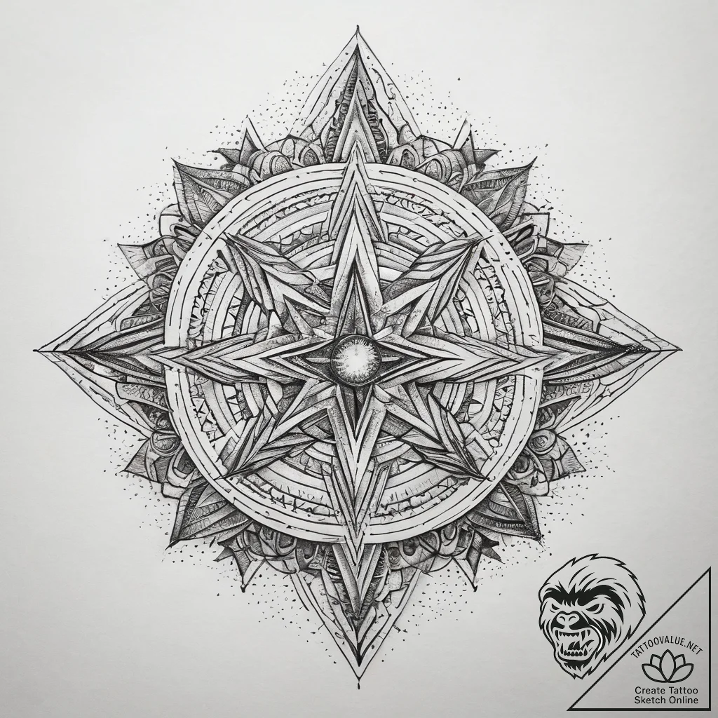 Tattoo sketch cosmic realm, tattoo line art,... - tattoo sketch (№1758105873_0, 17.09.2025 10:44) — tattoovalue.net