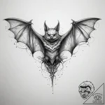 Tattoo sketch bat, tattoo flash sheet design,… – tattoo sketch (№1758106843_0, 17.09.2025 11:00) — tattoovalue.net