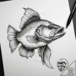 Tattoo sketch walleye – tattoo sketch (№1758107036_0, 17.09.2025 11:03) — tattoovalue.net