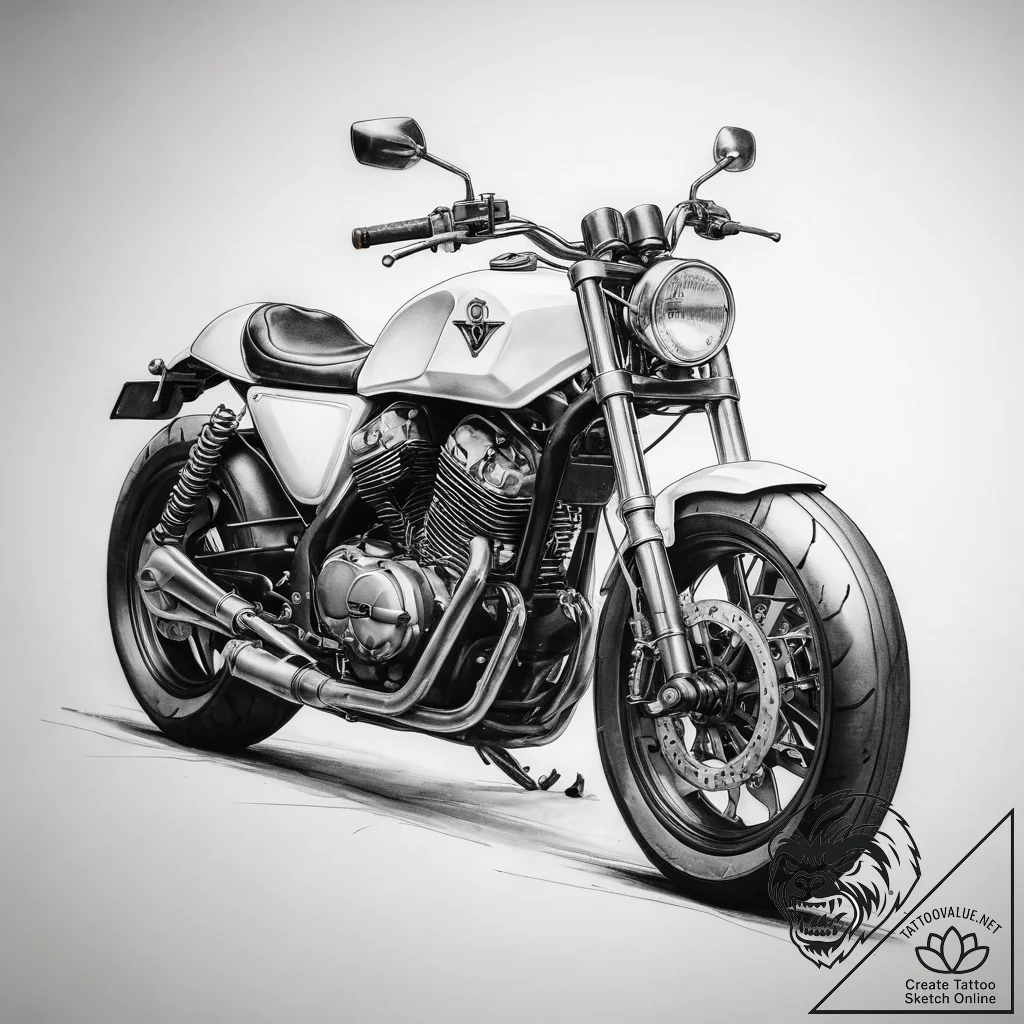 Tattoo sketch motorcycle tattoo - tattoo sketch (№1758107229_0, 17.09.2025 11:07) — tattoovalue.net