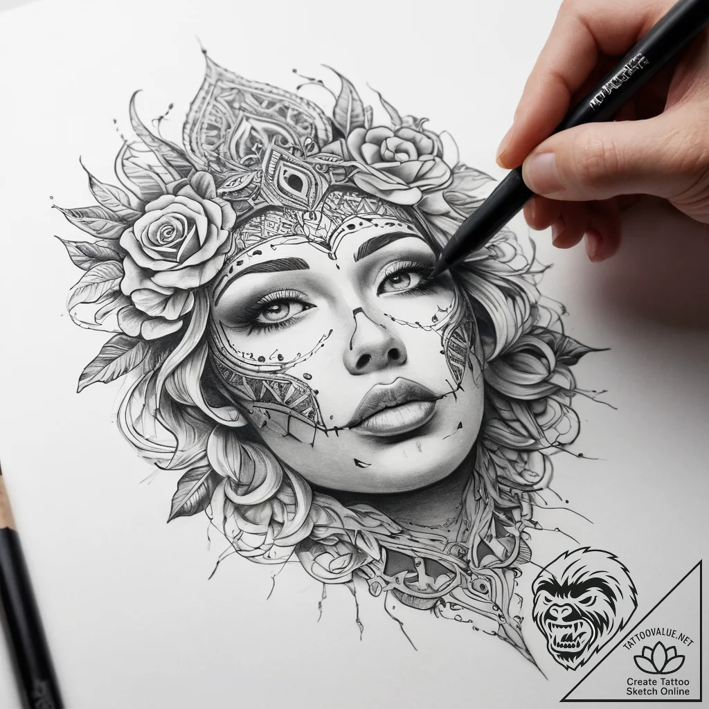 Tattoo sketch soul - tattoo sketch (№1758107616_0, 17.09.2025 11:13) — tattoovalue.net