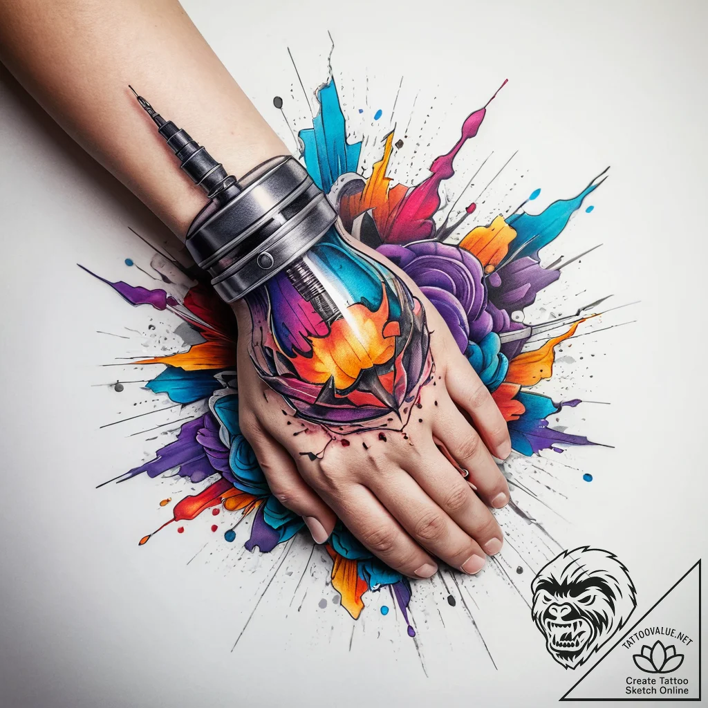 Tattoo sketch hands with a bomb, concept art... - tattoo sketch (№1758108197_0, 17.09.2025 11:23) — tattoovalue.net