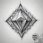 Tattoo sketch diamond, tattoo line art, on a… – tattoo sketch (№1758109384_0, 17.09.2025 11:43) — tattoovalue.net