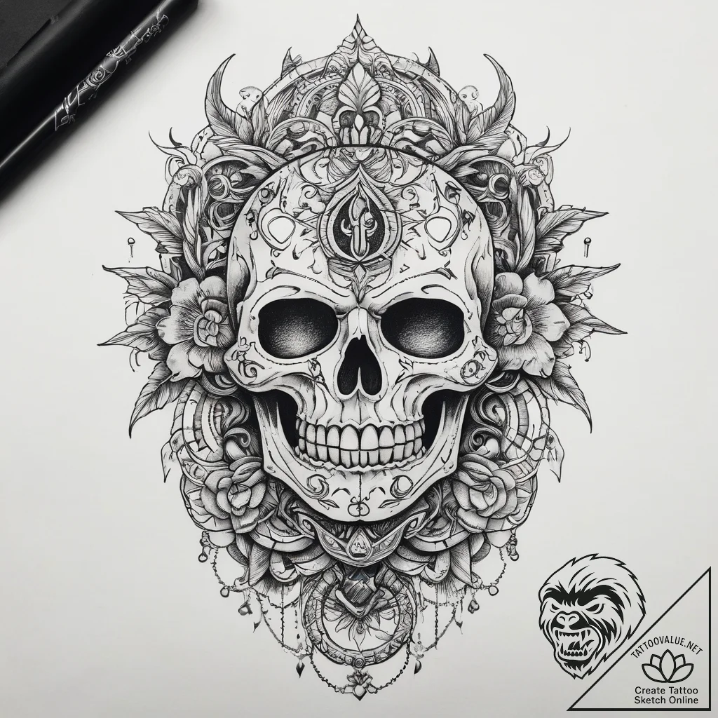 Tattoo sketch chain, tattoo flash sheet desig... - tattoo sketch (№1758109581_0, 17.09.2025 11:46) — tattoovalue.net