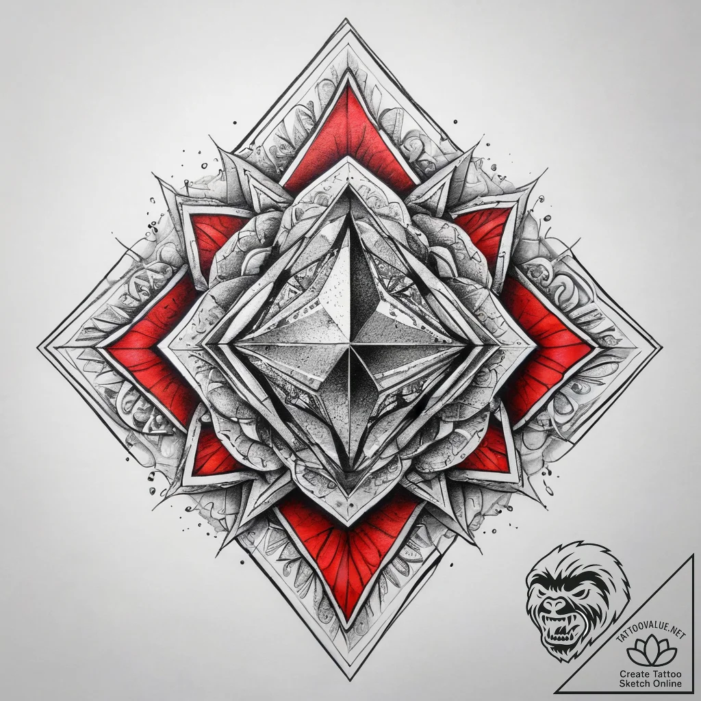 Tattoo sketch diamond, tattoo sketch design,... - tattoo sketch (№1758110371_0, 17.09.2025 11:59) — tattoovalue.net