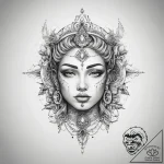 Tattoo sketch divine self – tattoo sketch (№1758110761_0, 17.09.2025 12:06) — tattoovalue.net