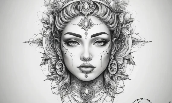 Tattoo sketch divine self - tattoo sketch (№1758110761_0, 17.09.2025 12:06) — tattoovalue.net