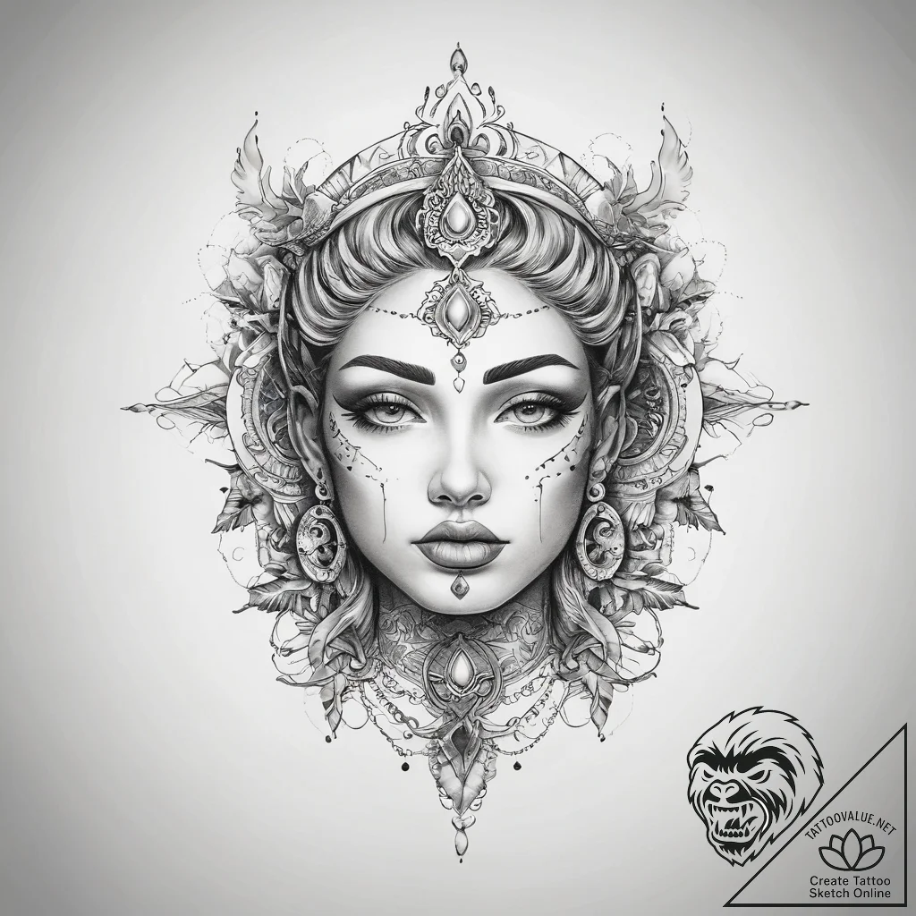 Tattoo sketch divine self - tattoo sketch (№1758110761_0, 17.09.2025 12:06) — tattoovalue.net