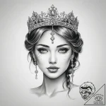 Tattoo sketch tiara tattoo – tattoo sketch (№1758110954_0, 17.09.2025 12:09) — tattoovalue.net