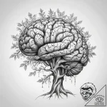 Tattoo sketch anatomical brain with a tree – tattoo sketch (№1758111340_0, 17.09.2025 12:15) — tattoovalue.net
