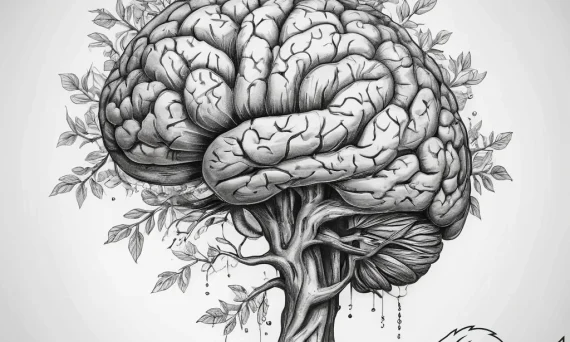Tattoo sketch anatomical brain with a tree - tattoo sketch (№1758111340_0, 17.09.2025 12:15) — tattoovalue.net