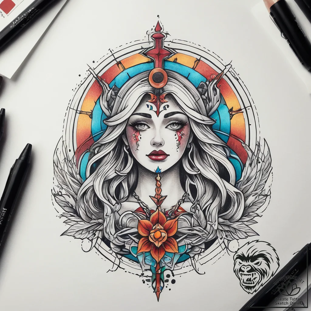 Tattoo sketch sacred mercy, tattoo drawing ou... - tattoo sketch (№1758112698_0, 17.09.2025 12:38) — tattoovalue.net