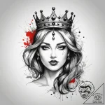 Tattoo sketch princess crown, ink illustratio… – tattoo sketch (№1758113085_0, 17.09.2025 12:44) — tattoovalue.net