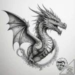 Tattoo sketch wyvern, artistic tattoo sketch,… – tattoo sketch (№1758113475_0, 17.09.2025 12:51) — tattoovalue.net