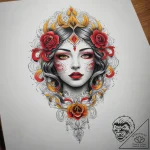 Tattoo sketch yellow, tattoo line art, dotwor… – tattoo sketch (№1758114059_0, 17.09.2025 13:00) — tattoovalue.net