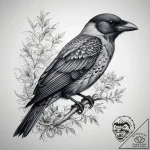 Tattoo sketch jackdaw, tattoo sketch design,… – tattoo sketch (№1758114839_0, 17.09.2025 13:13) — tattoovalue.net