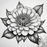 Tattoo sketch zinnia – tattoo sketch (№1758115230_0, 17.09.2025 13:20) — tattoovalue.net