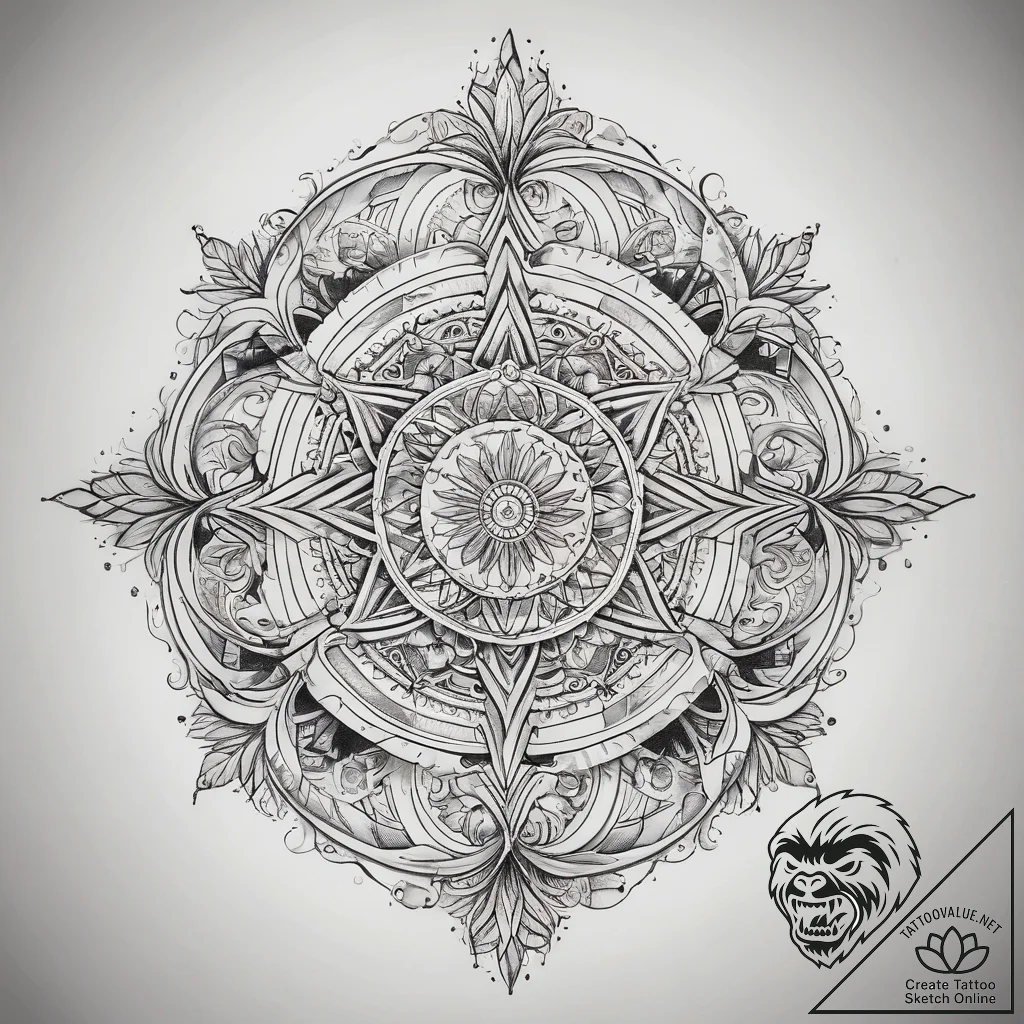 Tattoo sketch cosmic existence, artistic tatt... - tattoo sketch (№1758115815_0, 17.09.2025 13:30) — tattoovalue.net