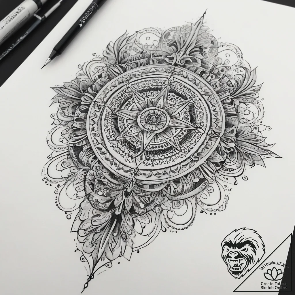 Tattoo sketch sacred soul, artistic tattoo sk... - tattoo sketch (№1758116008_0, 17.09.2025 13:33) — tattoovalue.net