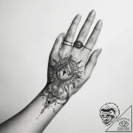 Tattoo sketch hands with a stone – tattoo sketch (№1758117765_0, 17.09.2025 14:02) — tattoovalue.net
