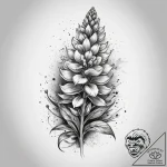 Tattoo sketch lupine flower, ink illustration… – tattoo sketch (№1758117960_0, 17.09.2025 14:06) — tattoovalue.net