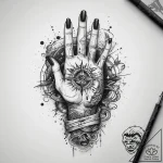 Tattoo sketch cosmic hand, tattoo flash sheet… – tattoo sketch (№1758118155_0, 17.09.2025 14:09) — tattoovalue.net